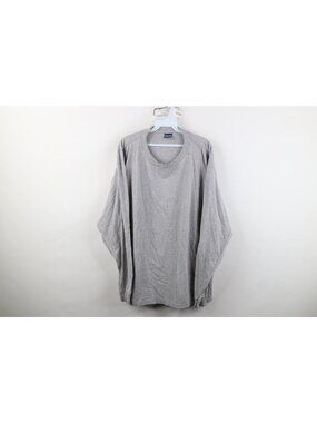 Vintage 90s Streetwear Mens Size XL Blank Long Sleeve T-Shirt Heather Gray USA